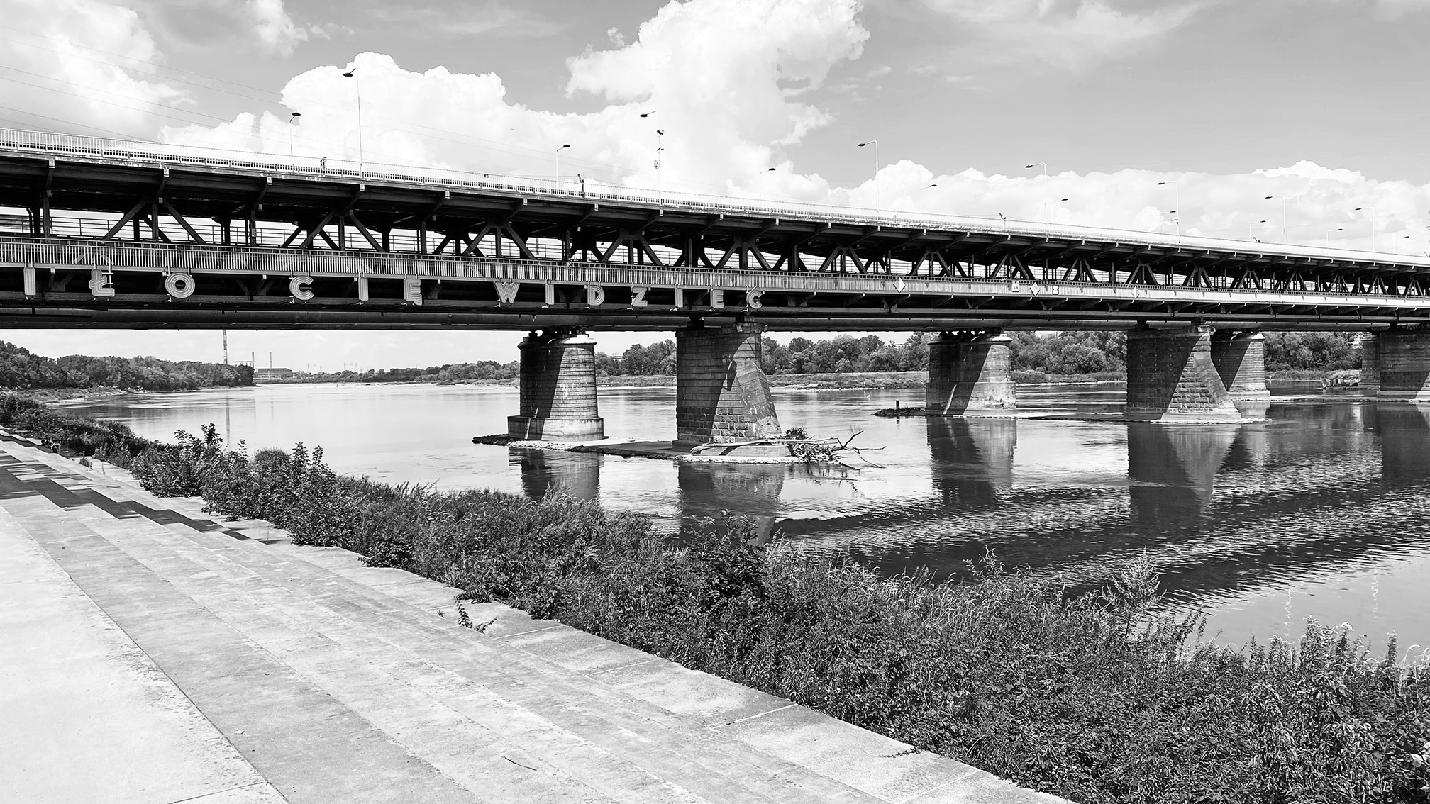 Wisła w tle most Gdański